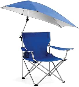 COOLBABY Large Outdoor Leisure Folding Chair,Portable Fishing Folding Chairs with Detachable Umbrella,for Beach Patio Pool Park Outdoor Camping Chair