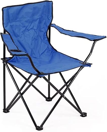 Egardenkart Camping Chair, Folding Camping Chairs for Adults with Armrests and Cup Holder and Carrying Bag, Lightweight Portable for Beach, Perfect for Caravan trips, BBQs, Garden, Picnic, (Blue)