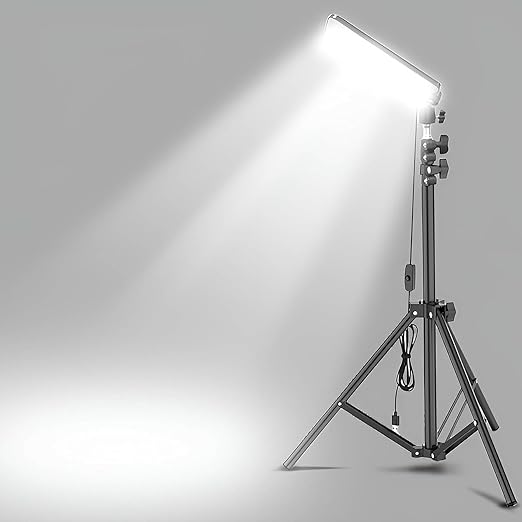 Rmoutf Camping Light Fishing Light, Portable USB Powered Stall Light Outdoor Work Lamp with Telescopic Tripod Easy to Carry and Long Lasting