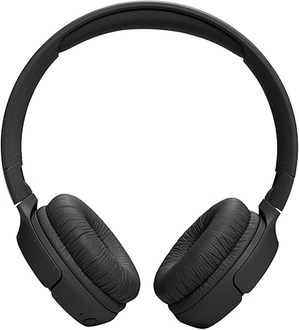 JBL Tune 520BT Wireless On-Ear Headphones, Pure Bass Sound, 57H Battery with Speed Charge, Hands-Free Call + Voice Aware, Multi-Point Connection, Lightweight and Foldable - Black, JBLT520BTBLKEU