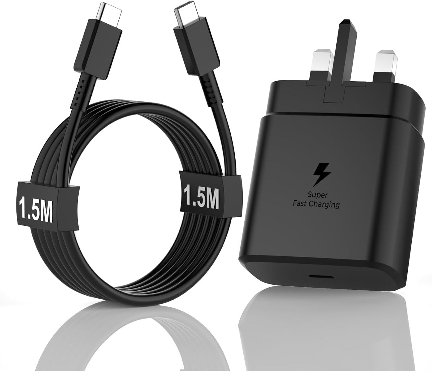 Samsung 45W Fast Charger Type C for S24 Ultra, S23 Ultra, S22 Ultra, S21 Ultra, A55, A54, Z Flip5, Z Flip4, Z Fold5, Z Fold4, Tab S9 Ultra, S9, S8, S7, S6, A9, 5A Cable, Super PD 3.0 Charge