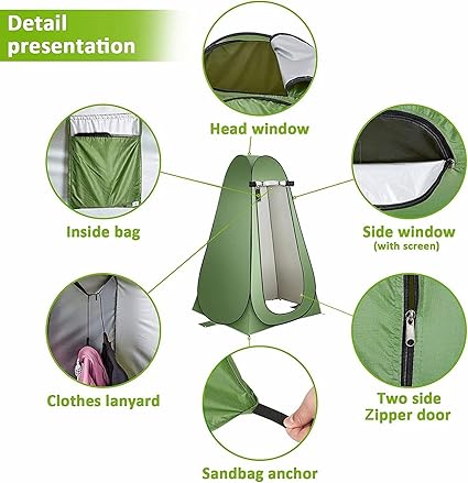 SKY-TOUCH Outdoor Changing Clothes Tent, Pop Up Shower Tent, Portable Folding Toilet Tent with Carry Bag, Beach Dressing Changing Room, Outdoor Tent Suitable for Shower/Toilet/Camping/Beach