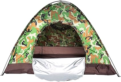 Waterproof windproof ultraviolet-proof outdoor travel camping 3-4people camouflage multifunction rainning proof tent - Bottom Black / Silver