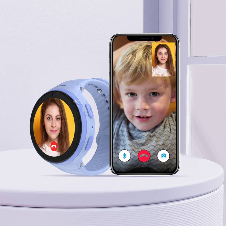 Porodo Kids 4G Smartwatch Android OS with WhatsApp, Video Calling, Nano Sim Slot, SOS Calling Feature, IP67 Water Resistant, 3 Hours Charging Time, 2 Days Working Time - Blue