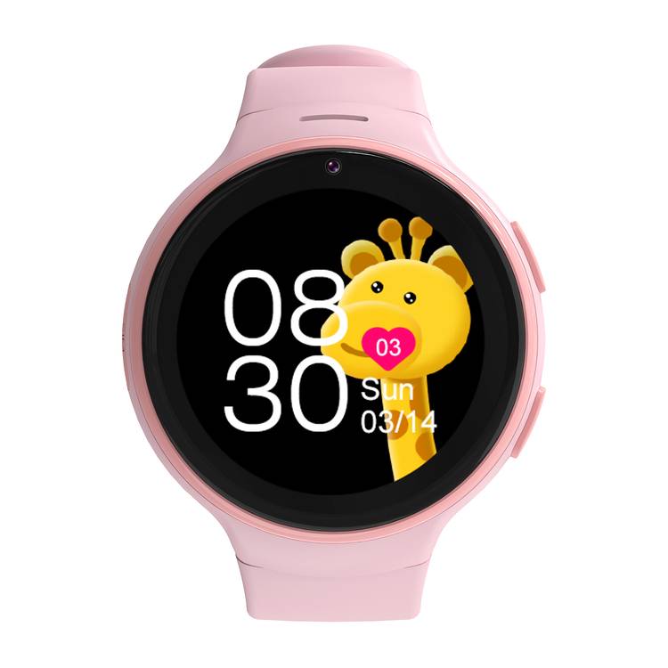 Porodo Kids 4G Smartwatch Android OS with WhatsApp, Video Calling, Nano Sim Slot, SOS Calling Feature, IP67 Water Resistant, 3 Hours Charging Time, 2 Days Working Time - Pink
