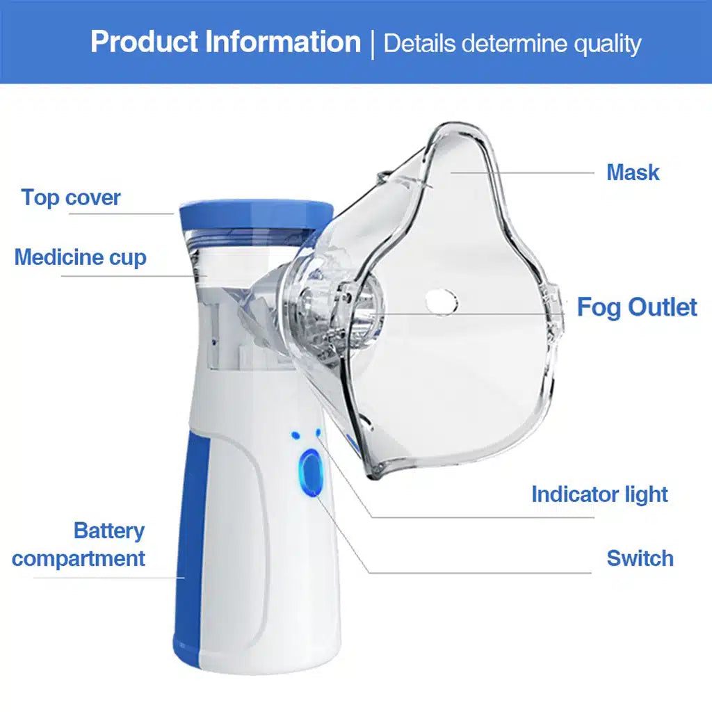 Portable Mini Nebulizer & Ultrasonic Vaporizer – Handheld Atomizer for Adults & Kids, Ideal for Home & Travel
