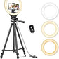 Sensyne 10'' Ring Light with 50'' Extendable Tripod Stand, LED Circle Lights with Phone Holder for Live Stream/Makeup/YouTube Video/TikTok, Compatible with All Phones