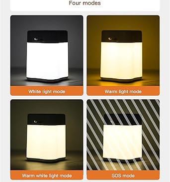 Camping Light Portable Camping Lantern USB Rechargeable Lamp Light 4 Modes Work Light Outdoor Waterproof Tent Light for Power Outages Home Shed and Camping Adventures