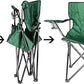 Egardenkart Camping Chair, Folding Camping Chairs for Adults with Armrests and Cup Holder and Carrying Bag, Lightweight Portable for Beach, Perfect for Caravan trips, BBQs, Garden, Picnic, (Green)