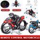 2-in-1 Flying RC Motorcycle with Camera, Drone – Remote Control Stunt Bike with LED Lights, 360° Spins, Land & Air Modes, HD Camera Option (Blue/Orange)